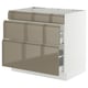 SEKTION / MAXIMERA Base cab f cktp/int extractor w drw, white/Voxtorp high-gloss dark grey-brown, 36x24x30 "