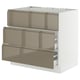 SEKTION / MAXIMERA Base cab f cktp/int extractor w drw, white/Voxtorp high-gloss dark grey-brown, 36x24x30 "