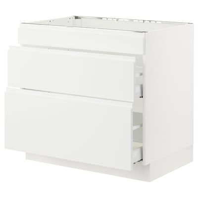 SEKTION / MAXIMERA Base cab f cktp/int extractor w drw, white/Voxtorp matte white, 36x24x30 "