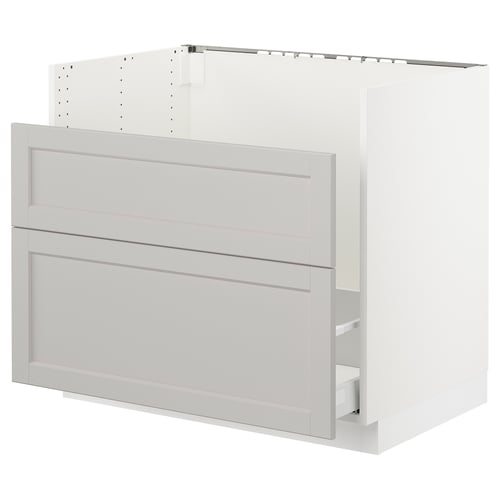 Minimalist white kitchen unit, SEKTION, rectangular, modern, flat surfaces, wooden.