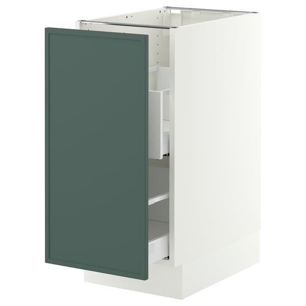 SEKTION / MAXIMERA Base cab f recycling/1 door, white/Aspudden dark gray-green, 15x24x30 "