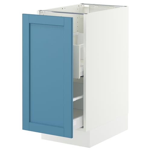 SEKTION / MAXIMERA Base cab f recycling/1 door, white/Lerhyttan blue, 15x24x30 "