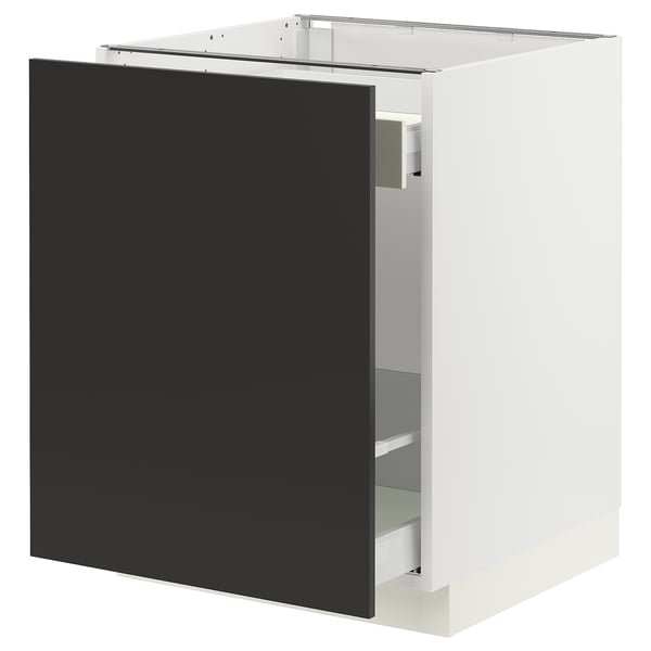 SEKTION / MAXIMERA Base cab f recycling/1 door, white/Nickebo matte anthracite, 24x24x30 "