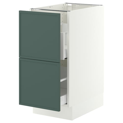 SEKTION / MAXIMERA Base cab f recycling/2 fronts, white/Aspudden dark gray-green, 15x24x30 "