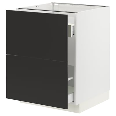 SEKTION / MAXIMERA Base cab f recycling/2 fronts, white/Nickebo matte anthracite, 24x24x30 "