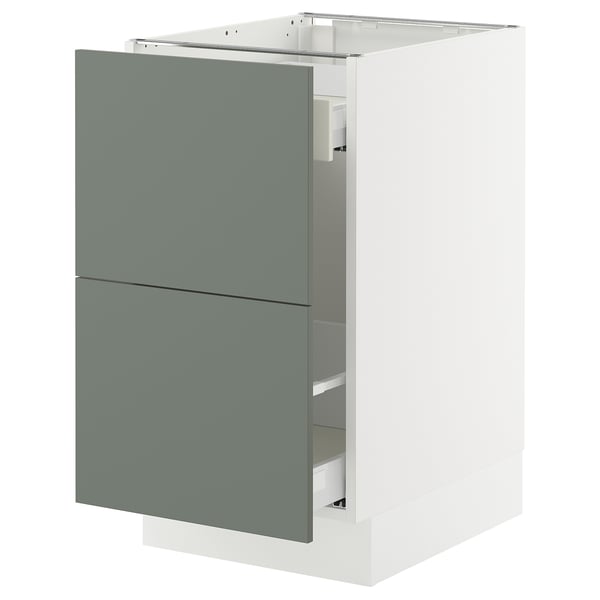 SEKTION / MAXIMERA Base cab f recycling/2 fronts, white/Nickebo matte grey-green, 18x24x30 "