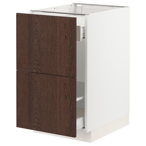 SEKTION / MAXIMERA Base cab f recycling/2 fronts, white/Sinarp brown, 18x24x30 "