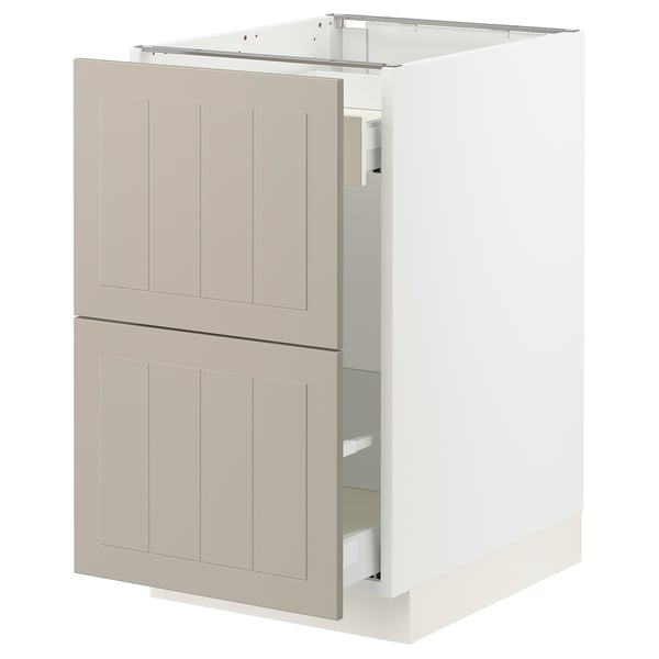 SEKTION / MAXIMERA Base cab f recycling/2 fronts, white/Stensund beige, 18x24x30 "