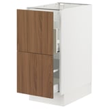 SEKTION / MAXIMERA Base cab f recycling/2 fronts, white/Tistorp brown walnut effect, 15x24x30 "