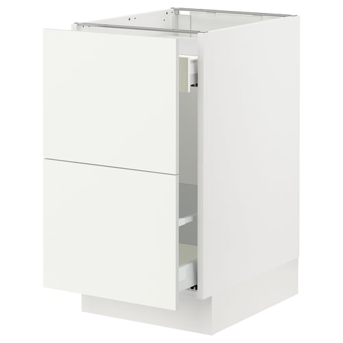 Ikea SEKTION white kitchen cabinet with smooth drawer, modern design.
