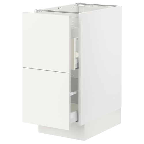 A white SEKTION kitchen cabinet with a smooth, modern design featuring sleek drawer fronts.