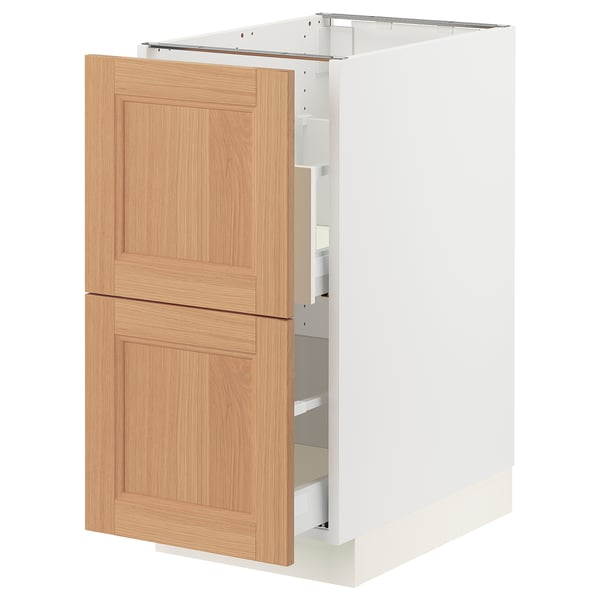 SEKTION / MAXIMERA Base cab f recycling/2 fronts, white/Vedhamn oak, 15x24x30 "