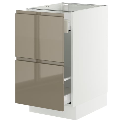 Ikea SEKTION kitchen cabinet, white with bronze glass doors.