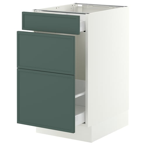 SEKTION / MAXIMERA Base cab f recycling/3 fronts, white/Aspudden dark gray-green, 18x24x30 "