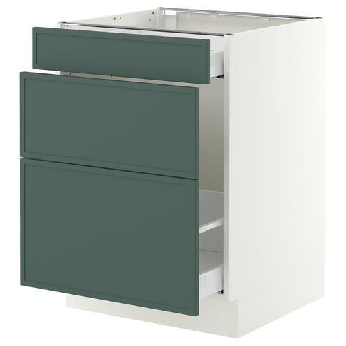 SEKTION / MAXIMERA Base cab f recycling/3 fronts, white/Aspudden dark gray-green, 24x24x30 "