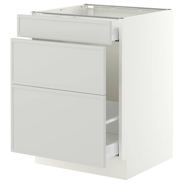 SEKTION / MAXIMERA Base cab f recycling/3 fronts, white/Aspudden light gray, 24x24x30 "