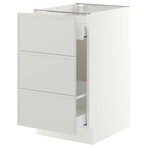 SEKTION / MAXIMERA Base cab f recycling/3 fronts, white/Aspudden light gray, 18x24x30 "