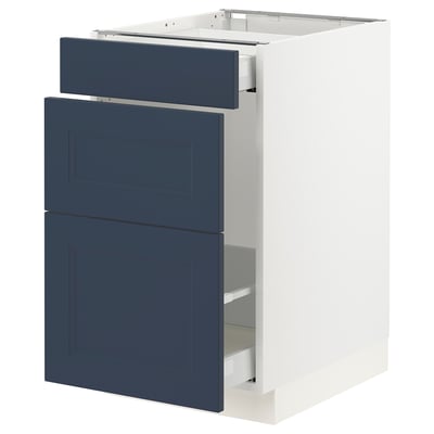 SEKTION / MAXIMERA Base cab f recycling/3 fronts, white Axstad/matte blue, 18x24x30 "