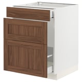 SEKTION / MAXIMERA Base cab f recycling/3 fronts, white Enköping/brown walnut effect, 24x24x30 "