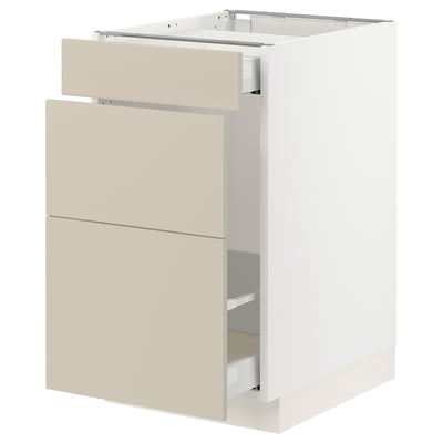 SEKTION / MAXIMERA Base cab f recycling/3 fronts, white/Havstorp beige, 18x24x30 "