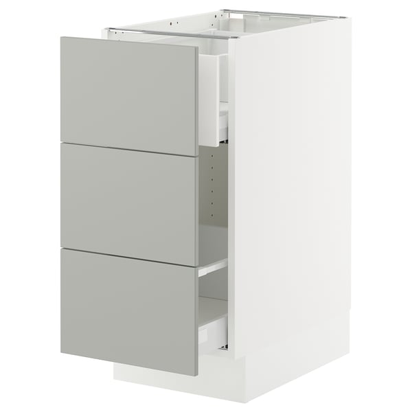 SEKTION / MAXIMERA Base cab f recycling/3 fronts, white/Havstorp light gray, 15x24x30 "