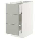 SEKTION / MAXIMERA Base cab f recycling/3 fronts, white/Havstorp light gray, 15x24x30 "