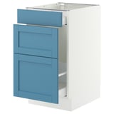 SEKTION / MAXIMERA Base cab f recycling/3 fronts, white/Lerhyttan blue, 18x24x30 "