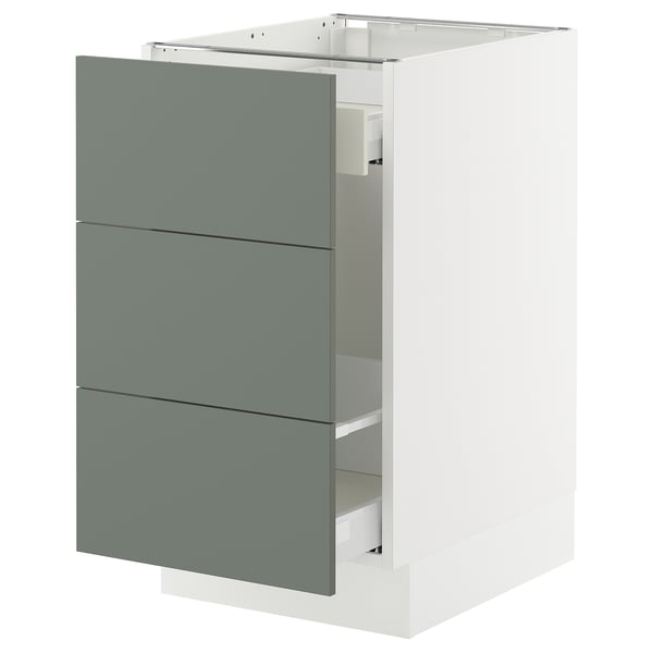 SEKTION / MAXIMERA Base cab f recycling/3 fronts, white/Nickebo matte grey-green, 18x24x30 "