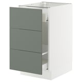 SEKTION / MAXIMERA Base cab f recycling/3 fronts, white/Nickebo matte grey-green, 18x24x30 "