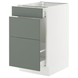 SEKTION / MAXIMERA Base cab f recycling/3 fronts, white/Nickebo matte grey-green, 18x24x30 "