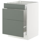 SEKTION / MAXIMERA Base cab f recycling/3 fronts, white/Nickebo matte grey-green, 24x24x30 "