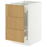 SEKTION / MAXIMERA Base cab f recycling/3 fronts, white/Sinarp oak veneer, 18x24x30 "