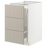 SEKTION / MAXIMERA Base cab f recycling/3 fronts, white/Stensund beige, 18x24x30 "