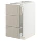 SEKTION / MAXIMERA Base cab f recycling/3 fronts, white/Stensund beige, 15x24x30 "
