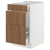 SEKTION / MAXIMERA Base cab f recycling/3 fronts, white/Tistorp brown walnut effect, 18x24x30 "