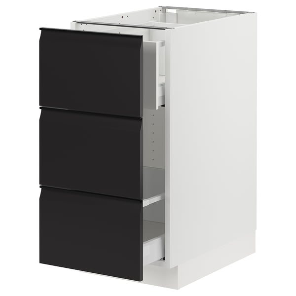 SEKTION / MAXIMERA Base cab f recycling/3 fronts, white/Upplöv matte anthracite, 15x24x30 "