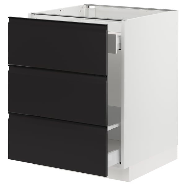 SEKTION / MAXIMERA Base cab f recycling/3 fronts, white/Upplöv matte anthracite, 24x24x30 "