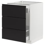 SEKTION / MAXIMERA Base cab f recycling/3 fronts, white/Upplöv matte anthracite, 24x24x30 "