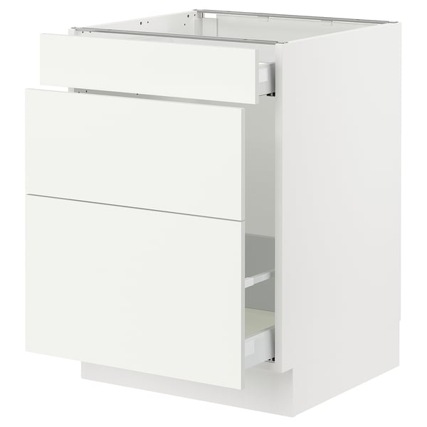 SEKTION / MAXIMERA Base cab f recycling/3 fronts, white/Vallstena white, 24x24x30 "