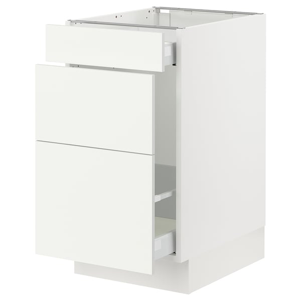 SEKTION / MAXIMERA Base cab f recycling/3 fronts, white/Vallstena white, 18x24x30 "