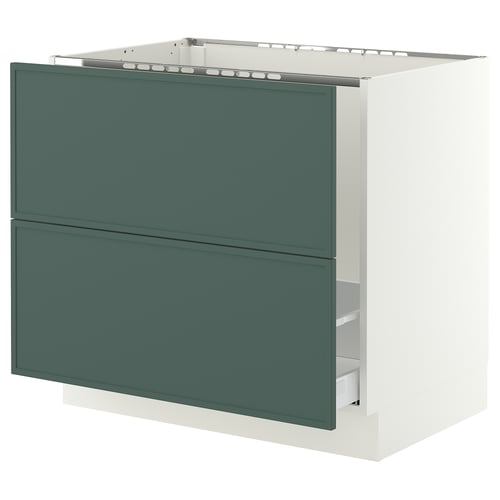 SEKTION / MAXIMERA Base cab f sink/recycling/2 fronts, white/Aspudden dark gray-green, 36x24x30 "