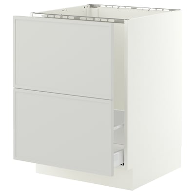 SEKTION / MAXIMERA Base cab f sink/recycling/2 fronts, white/Aspudden light gray, 24x24x30 "