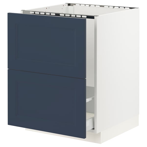 SEKTION / MAXIMERA Base cab f sink/recycling/2 fronts, white Axstad/matte blue, 24x24x30 "