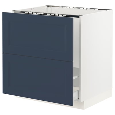 SEKTION / MAXIMERA Base cab f sink/recycling/2 fronts, white Axstad/matte blue, 30x24x30 "