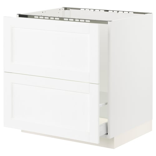 White cabinet from ikea SEKTION series. Minimalist design with clean lines and smooth surfaces, suitable for modern kitchens.
