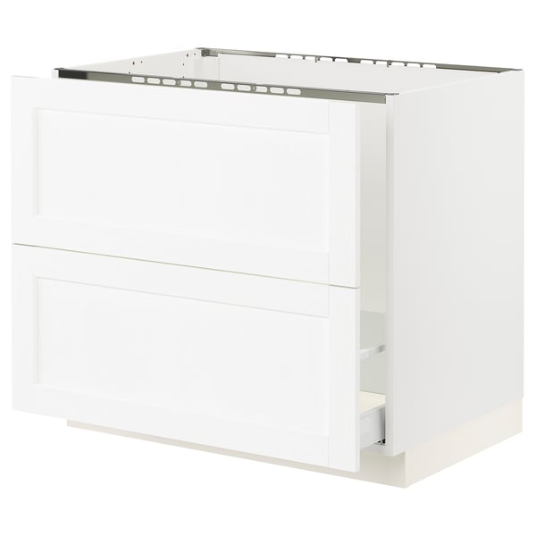 SEKTION / MAXIMERA Base cab f sink/recycling/2 fronts, white Enköping/white wood effect, 36x24x30 "