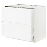 SEKTION / MAXIMERA Base cab f sink/recycling/2 fronts, white Enköping/white wood effect, 36x24x30 "