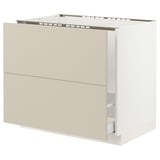 SEKTION / MAXIMERA Base cab f sink/recycling/2 fronts, white/Havstorp beige, 36x24x30 "