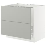 SEKTION / MAXIMERA Base cab f sink/recycling/2 fronts, white/Havstorp light gray, 36x24x30 "