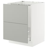 SEKTION / MAXIMERA Base cab f sink/recycling/2 fronts, white/Havstorp light gray, 24x24x30 "